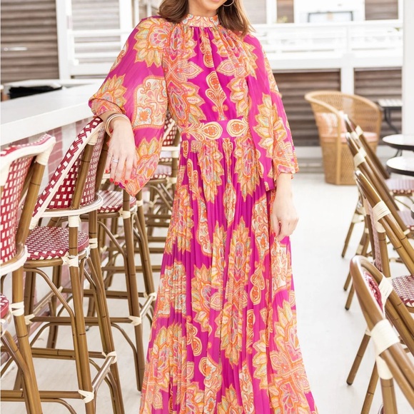 NWT maxi dress pink and orange paisley - Picture 6 of 6